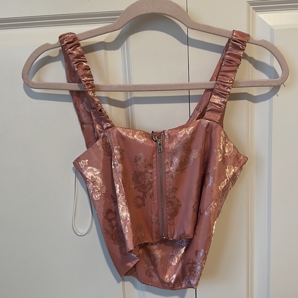 Princess Polly Pink Rose Floral Corset Top Telma Top Pink Size 4 - Picture 2 of 2